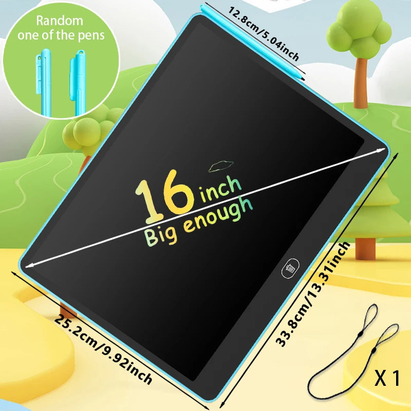 Ardoise LCD Enfant RSP Tablette Dessin Éducative 11/13/16 Pouces 3-8 Ans – CLEVI Paris
