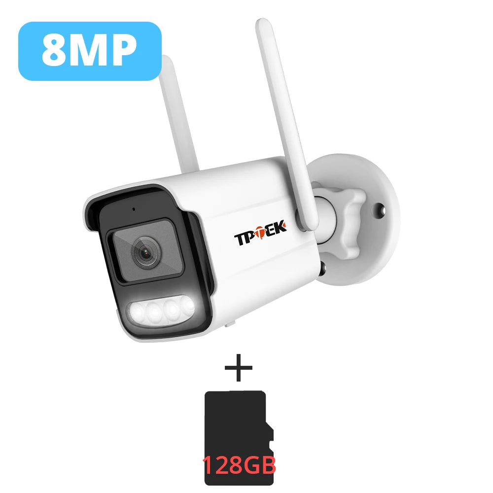 Caméra IP WiFi Extérieure 4K/8MP – Vision Nocturne Couleur, Audio Bidirectionnel, Sirène, IP66, App CamHi – CLEVI Paris