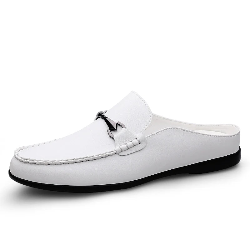 Mules Homme Cuir Véritable Slip-On Respirantes | Noir, Jaune, Blanc – CLEVI Paris