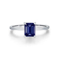 Bague Tanzanite Saphir Taille Émeraude 2CT | Argent 925 Plaqué Platine Vintage – CLEVI Paris