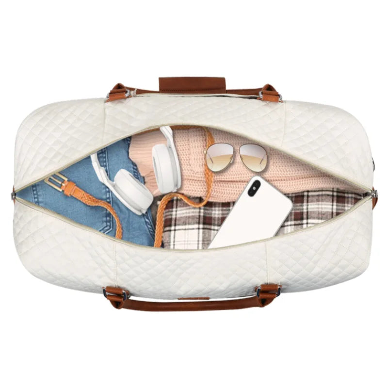 Coffret 3 Sacs Voyage Femme Nylon Matelassé Compartiment Chaussures – CLEVI Paris