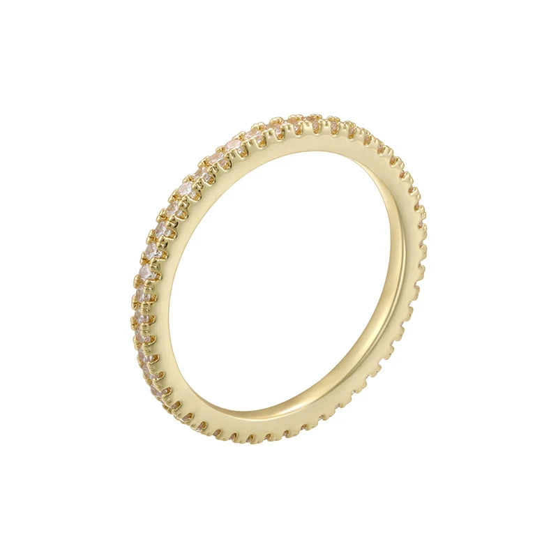 Bague Couple ZHUKOU Style Coréen Pierre CZ Plaqué Or 18K Unisexe Tailles 6-7-8 – CLEVI Paris