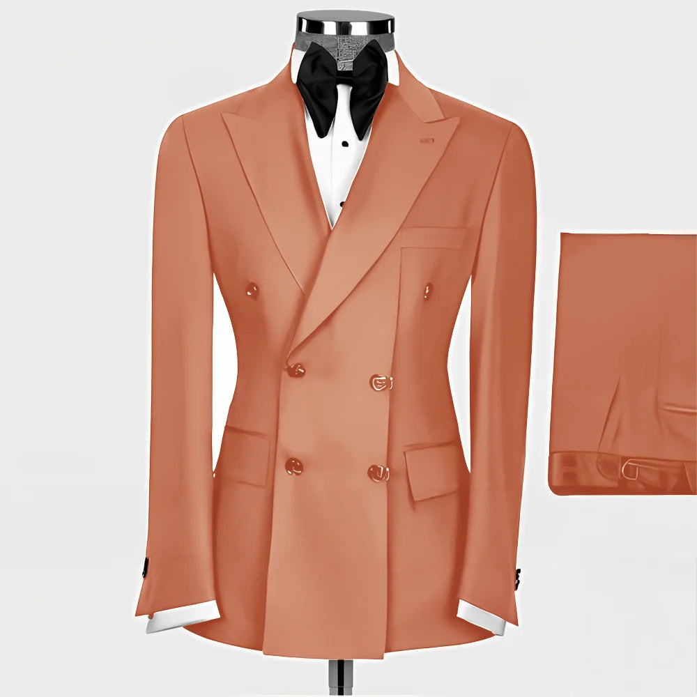 Costume Homme 2 Pièces Slim Fit – Blazer Revers Pointu, Smoking Mariage & Cérémonie