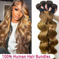 Extensions Body Wave Highlight Ombré P4/27 Brun/Blond Miel — CLEVI Paris