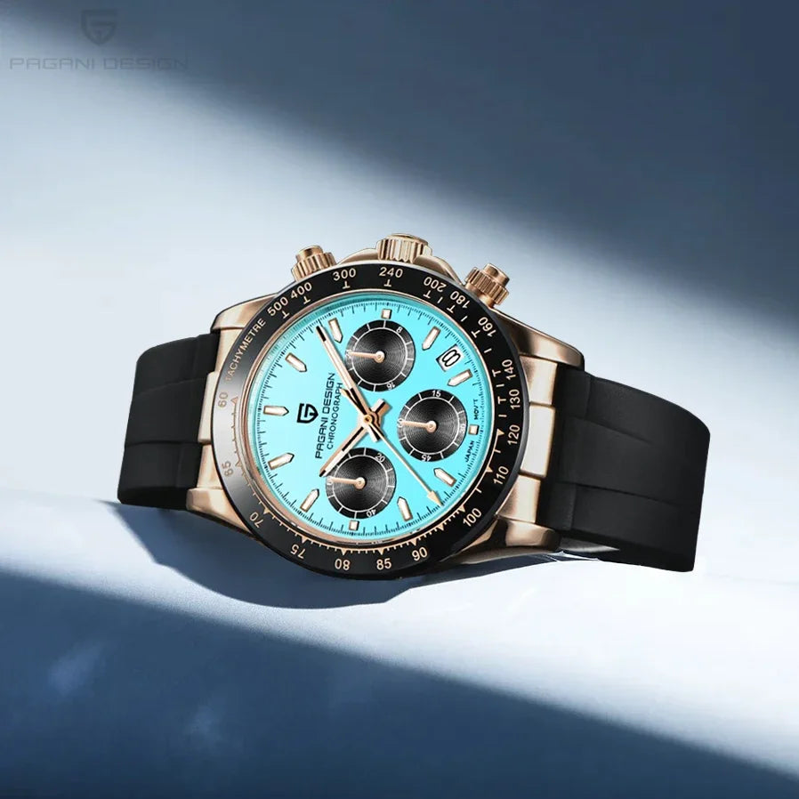 PAGANI DESIGN PD-1664 Montre Homme Chronographe Quartz Cadran Météorite Verre Saphir 10 ATM Lumineux 7 Coloris – CLEVI Paris