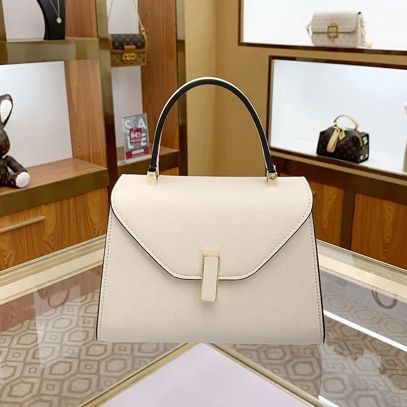 Sac à Main Femme en PU – Satchel Bandoulière Épaule | 7 Coloris | 2 Tailles | Rose, Bleu, Noir, Blanc...