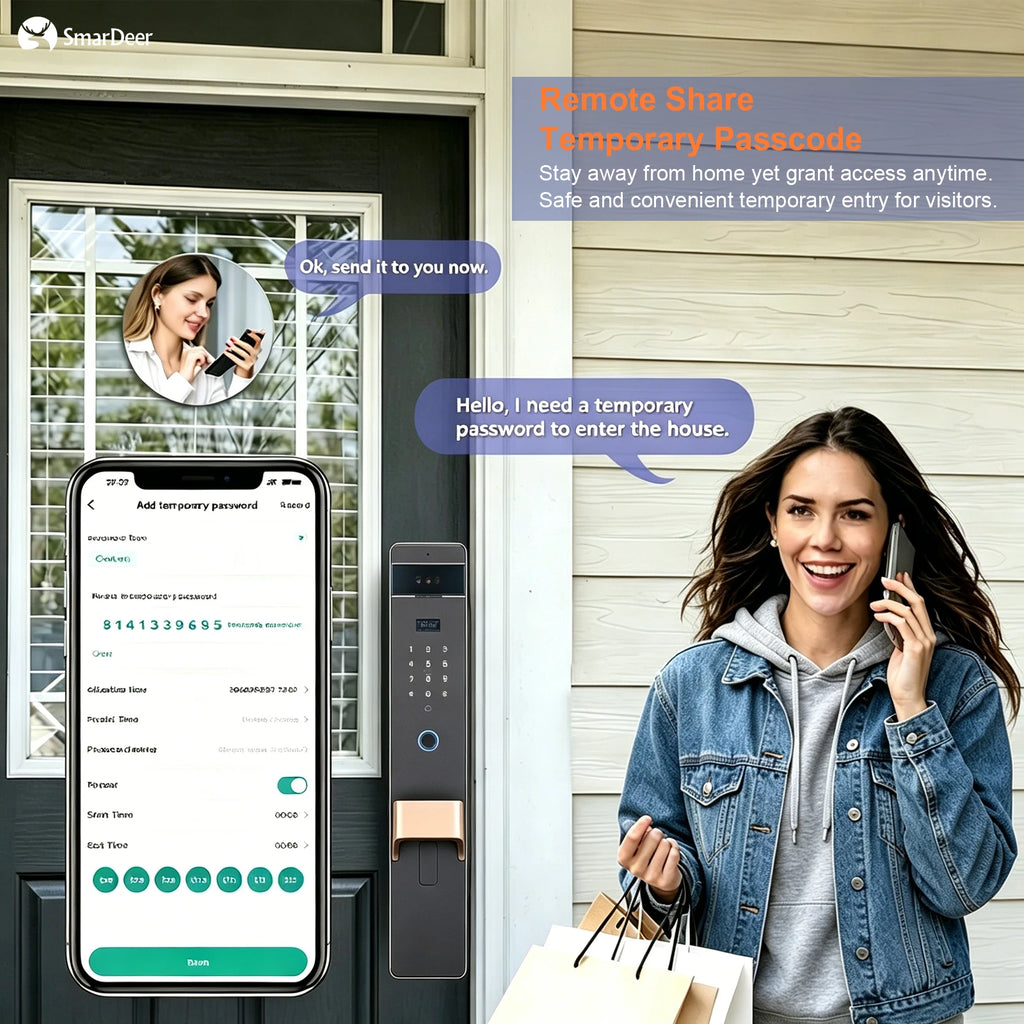 SmarDeer L9009 Serrure Connectée 3D Face & Veine Palmaire WiFi Tuya – CLEVI Paris