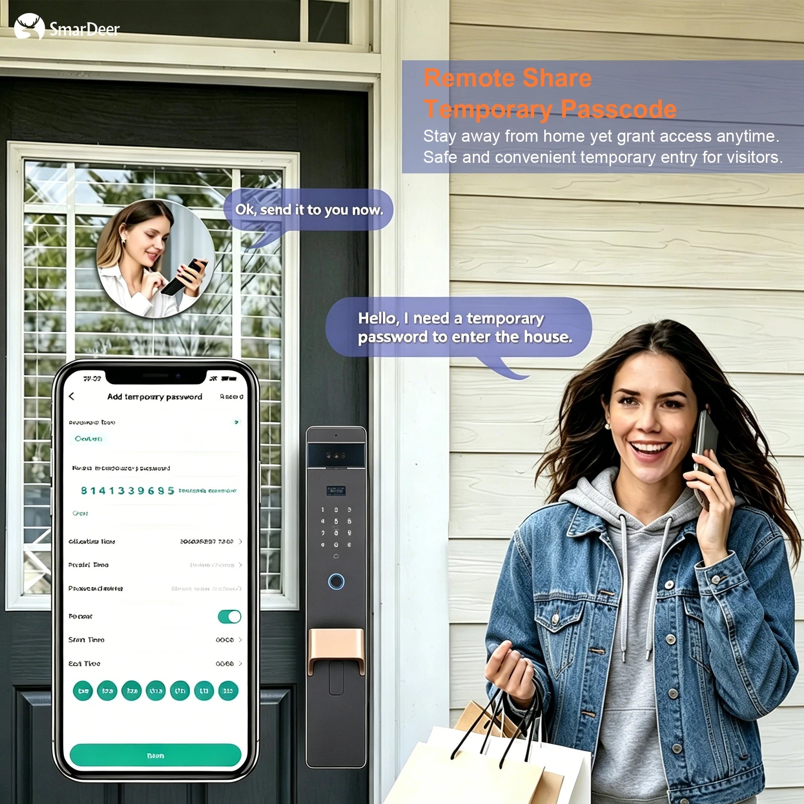 SmarDeer L9009 Serrure Connectée 3D Face & Veine Palmaire WiFi Tuya – CLEVI Paris