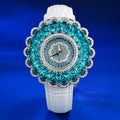 Montre Femme Bracelet Tourmaline Paraïba Quartz Cristal Saphir 10 Bar – CLEVI Paris