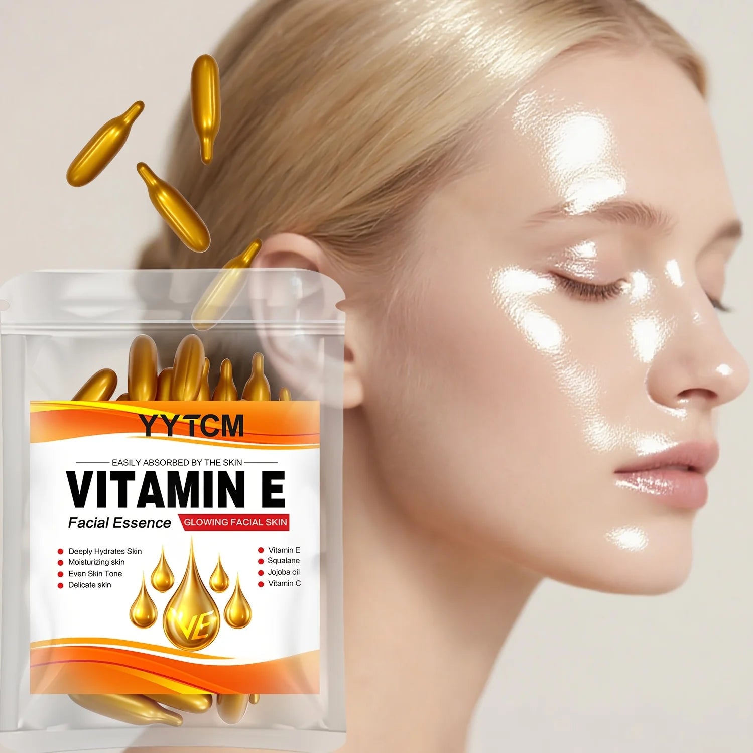 Capsules Essence Vitamine E | Hydratation Profonde, Squalane Végétal & Vitamine C | Éclat & Lissage – CLEVI Paris