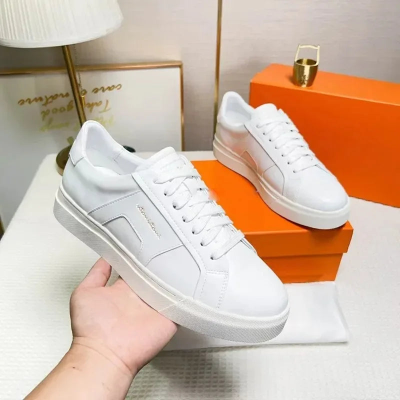 Sneakers Cuir Blanc Plateforme Unisexe – CLEVI Paris