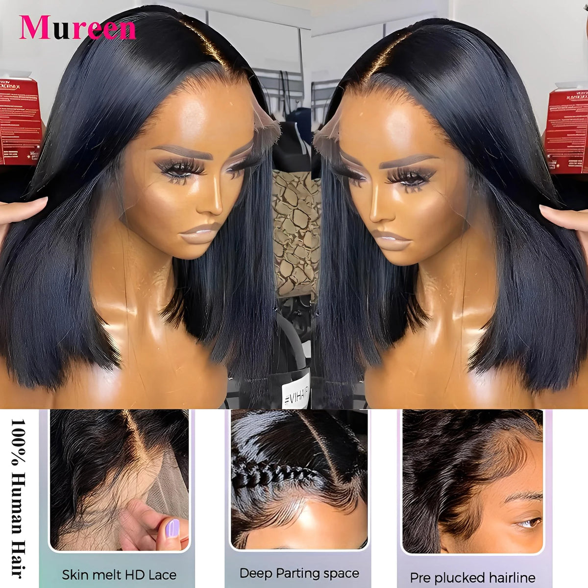 Perruque bob lace front 13x4/13x6 – CLEVI Paris