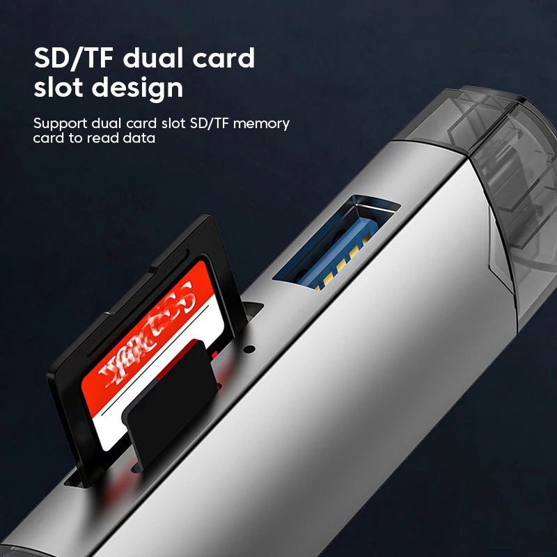 Lecteur de Cartes 5-en-1 & 6-en-1 USB OTG SD/TF — CLEVI Paris