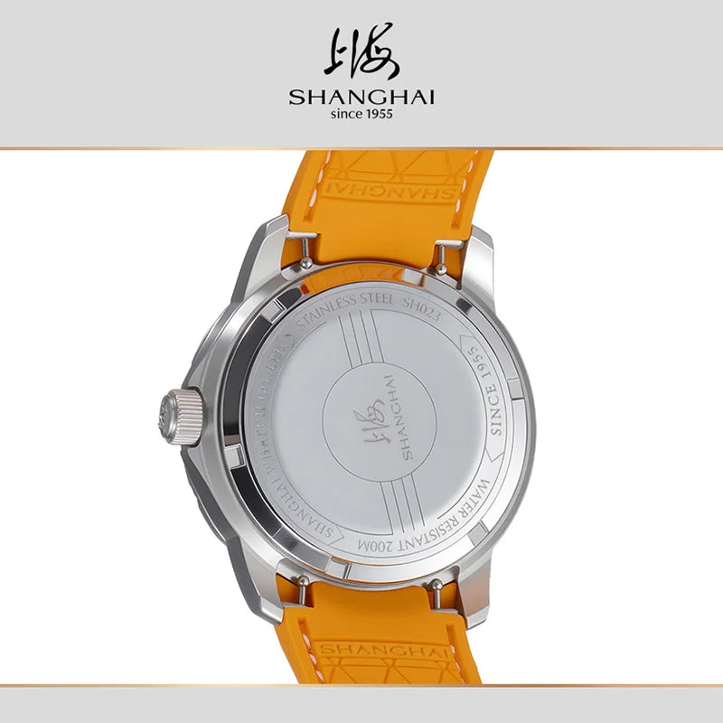 Montre Shanghai SH023 – Automatique Miyota 8N24, Diver 200M, Verre Saphir, Acier 316L 41,5 mm, Lunette Lumineuse – CLEVI Paris