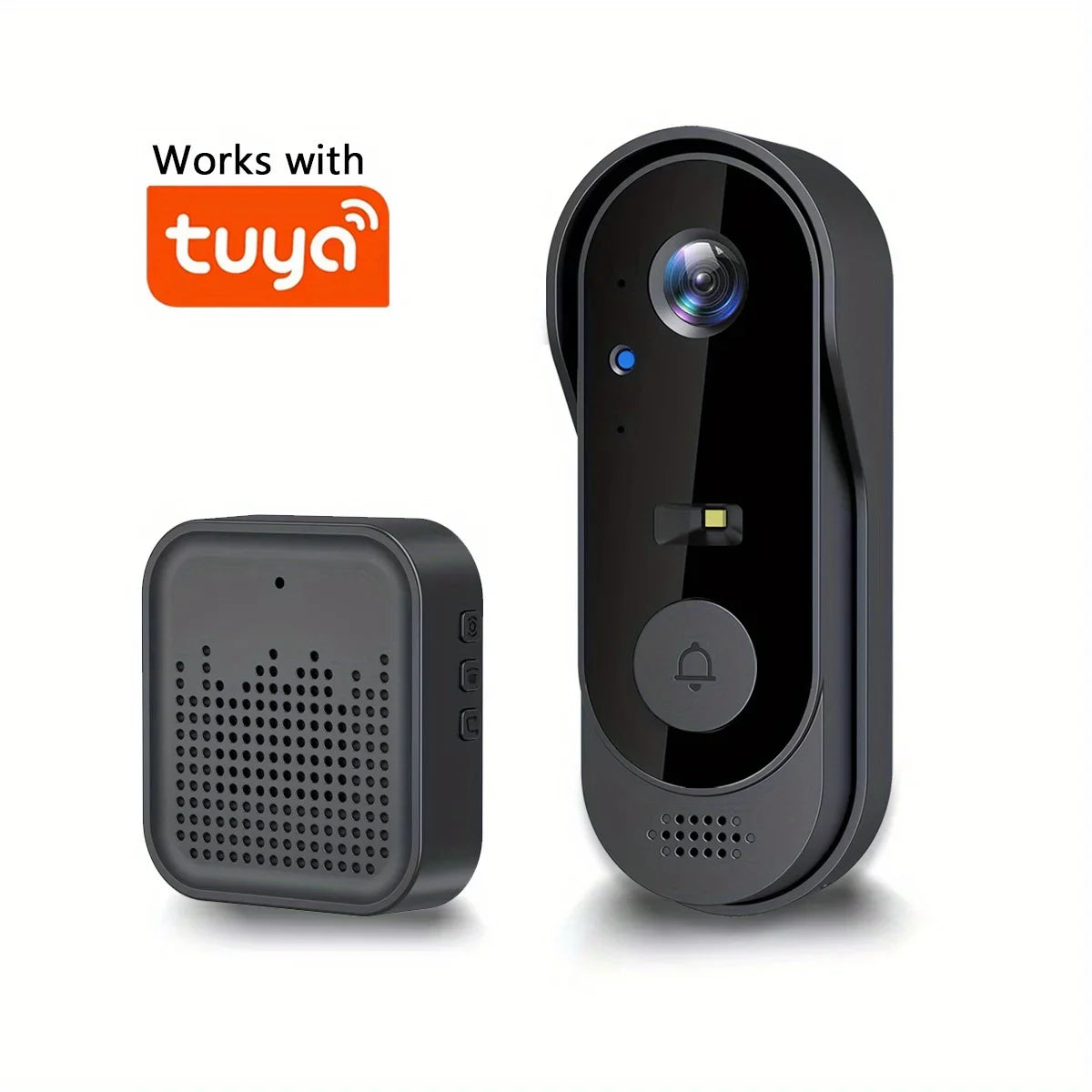 Sonnette Vidéo Connectée WiFi Tuya XBIBI – 2MP HD, Angle 170°, Audio Bidirectionnel, Vision Nocturne IR, Batterie 1000mAh
