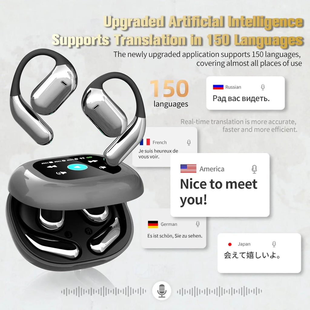 Écouteurs UYUXIO OWS Traduction IA Temps Réel 144 Langues – CLEVI Paris