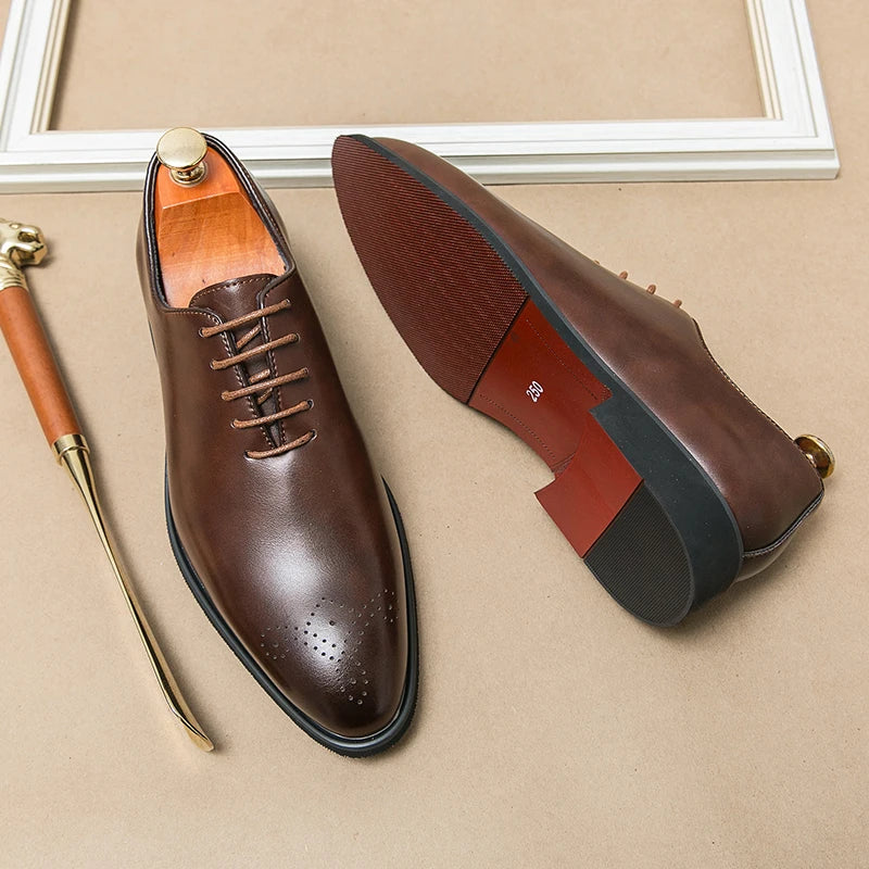 Derby Homme Cuir Bout Pointu — Chaussures Business & Casual, Respirantes, Semelle Massage | CLEVI Paris