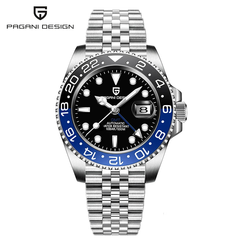 Montre GMT Automatique Homme Pagani Design PD-1662 Saphir Lunette Céramique 100m – CLEVI Paris