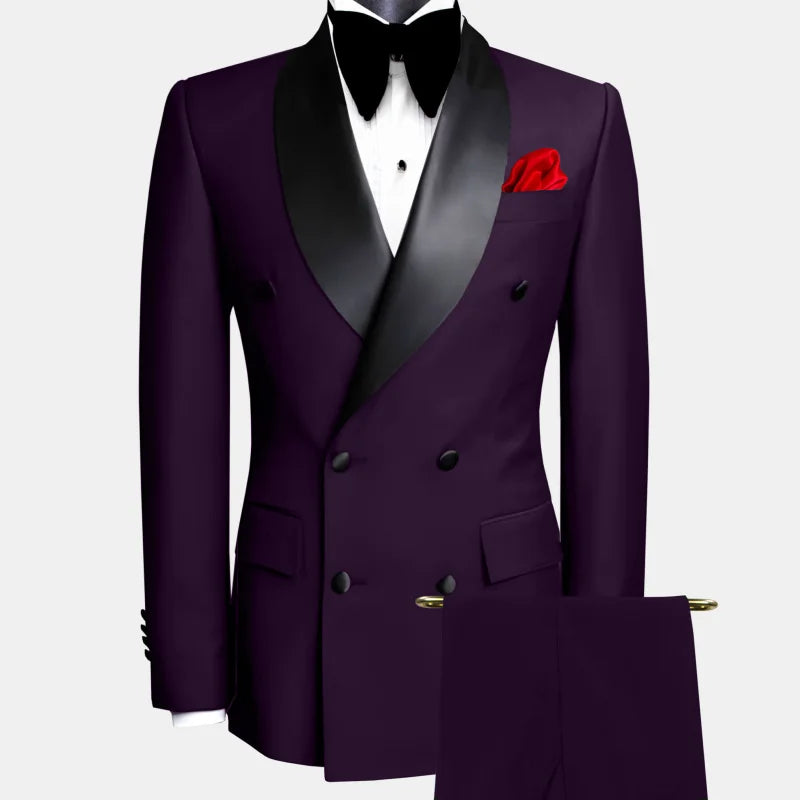 Costume Smoking Double Boutonnage Homme Slim Fit Châle Revers – CLEVI Paris