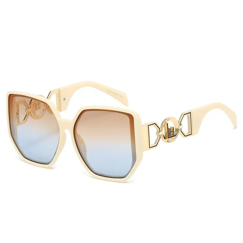 Lunettes de Soleil Œil de Chat Oversize Découpé Dégradé UV400 Unisexe – CLEVI Paris