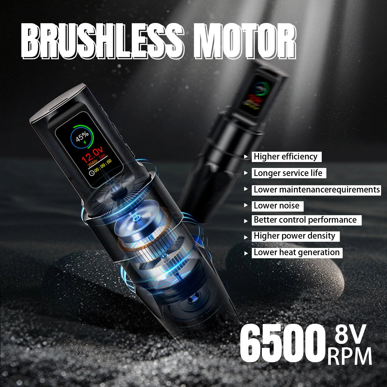 Machine à Tatouer Sans Fil Rechargeable | Moteur 6500 RPM Charge Rapide 1h | Artistes & Débutants – CLEVI Paris