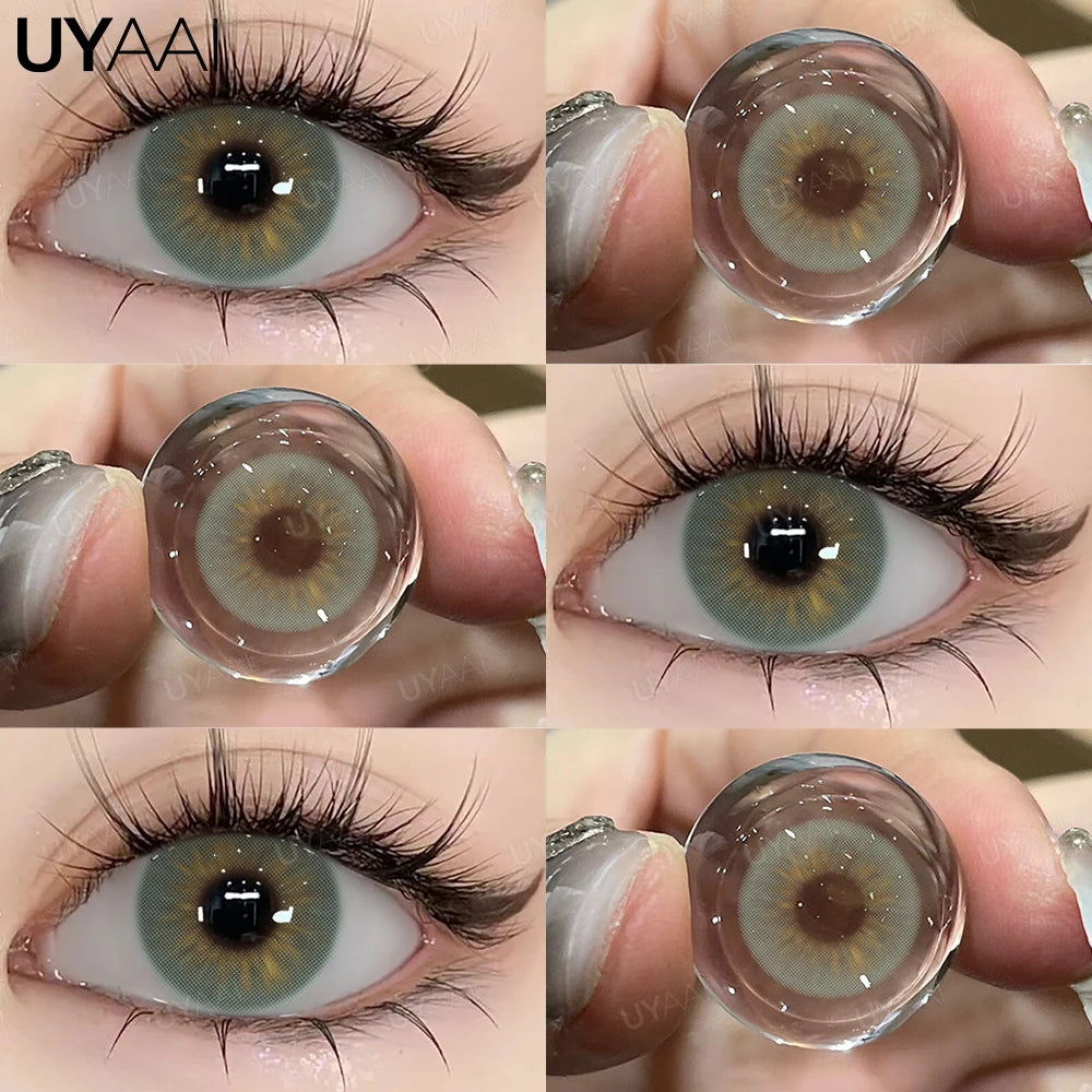 Lentilles de Contact Colorées UYAAI – 15 Teintes de Vert, Sans Correction, Port Annuel