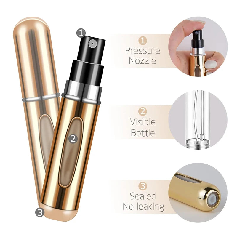 Flacon Atomiseur Parfum 5ml Rechargeable Portable — Lot de 1 ou 4 — CLEVI Paris