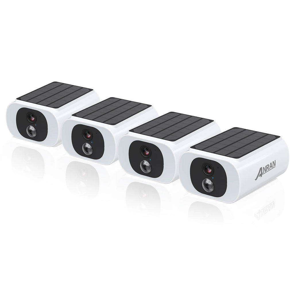 Kit Caméras de Sécurité Solaires ANRAN 3MP WiFi – 2/3/4 Caméras, Vision Nocturne Couleur, Alarme Lumineuse 600lm, IP66, App ANRAN