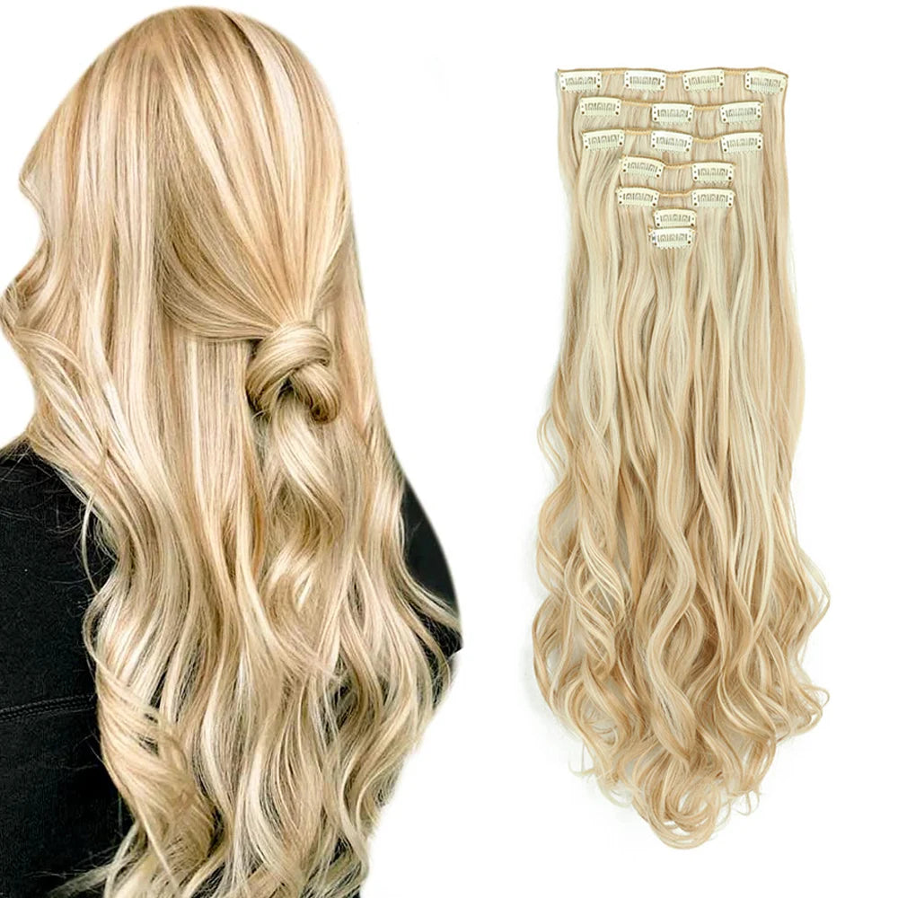 Extensions à clips synthétiques ondulées 22 pouces – CLEVI Paris