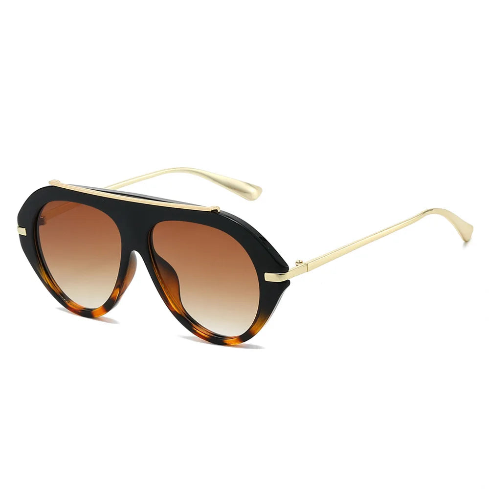 Lunettes de Soleil Oversize Pilot Rétro 70s Monture Métal Dorée UV400 Unisexe – CLEVI Paris