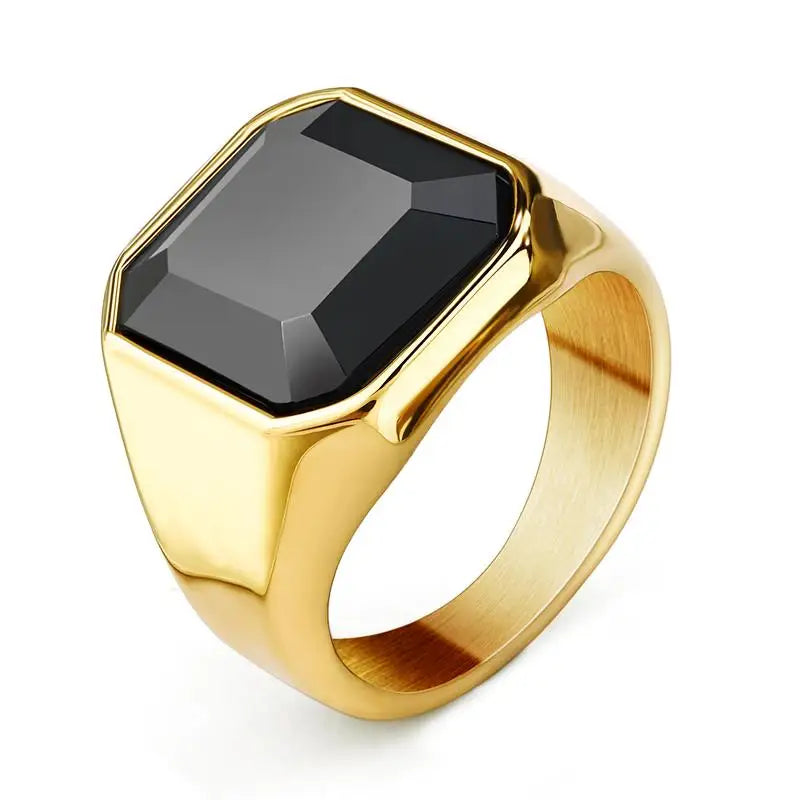 Bague Homme en Acier Inoxydable et Zircon – CLEVI Paris
