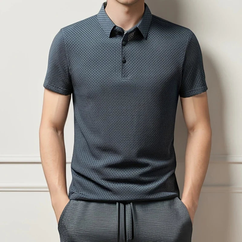 Polo Homme Casual Été – Maille Respirante Polyester/Élastane, Coupe Régulière, 6 Coloris, Tailles M à 4XL