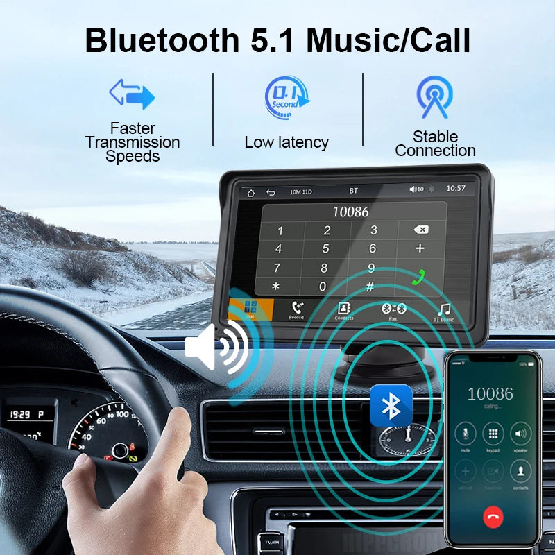 Autoradio 7 Pouces Tactile CarPlay Sans Fil Android Auto Bluetooth 5.0 Caméra Recul – CLEVI Paris