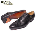 Oxford Homme Cuir Imprimé Serpent Bout Pointu Lacets Business Mariage 4 Coloris – CLEVI Paris