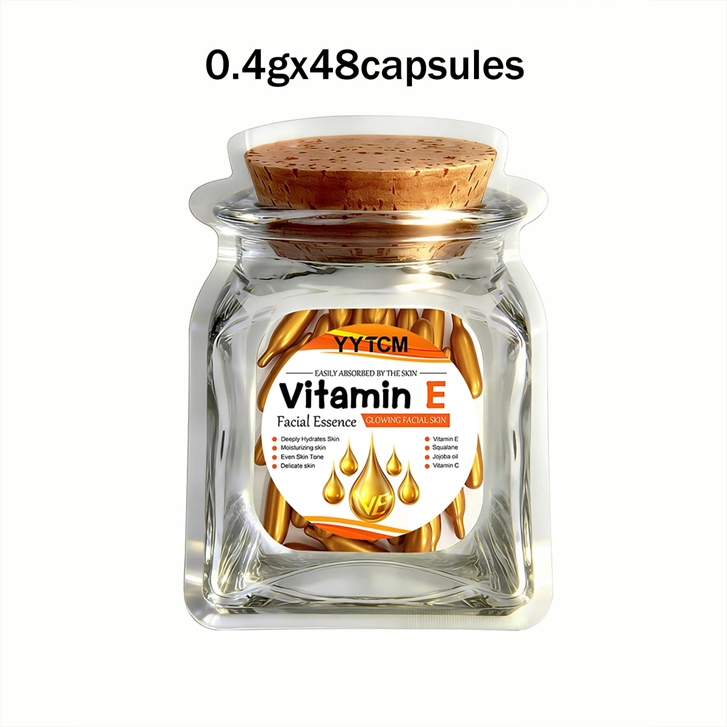 Capsules Essence Vitamine E | Hydratation Profonde, Squalane Végétal & Vitamine C | Éclat & Lissage – CLEVI Paris