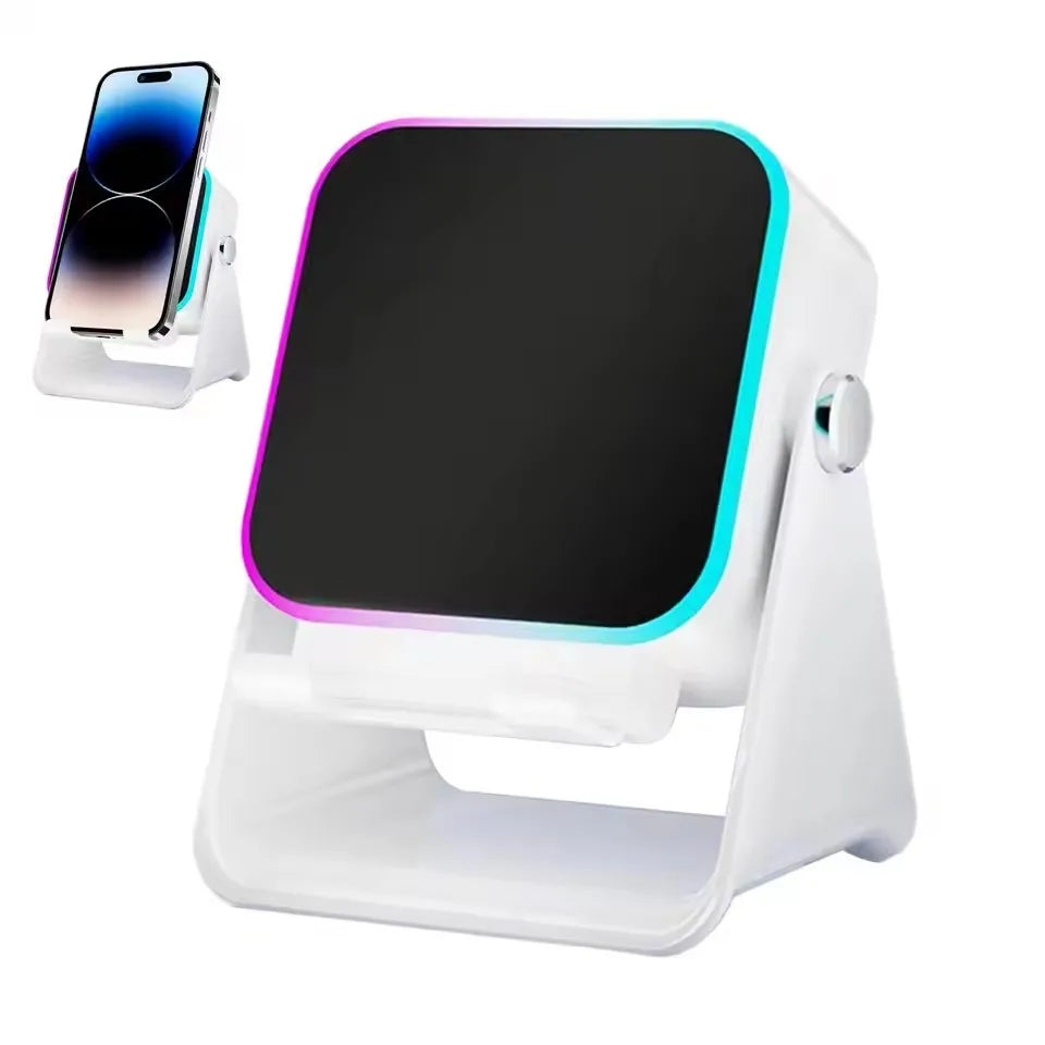 Support Téléphone 5-en-1 – Enceinte Induction HiFi, 8 LED RGB, Power Bank 5000mAh | Newmsnr