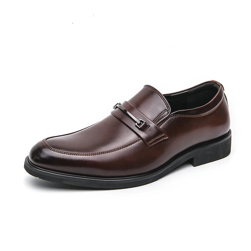 Mocassins Loafers Cuir Homme Bout Rond Slip-On | Noir Marron EU 38-46