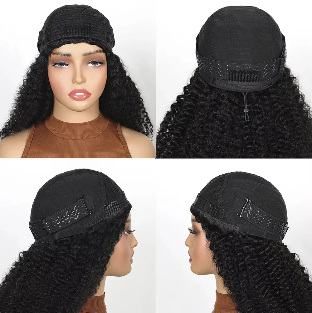Demi-Perruque Deep Wave Cheveux Humains Drawstring 250% – CLEVI Paris