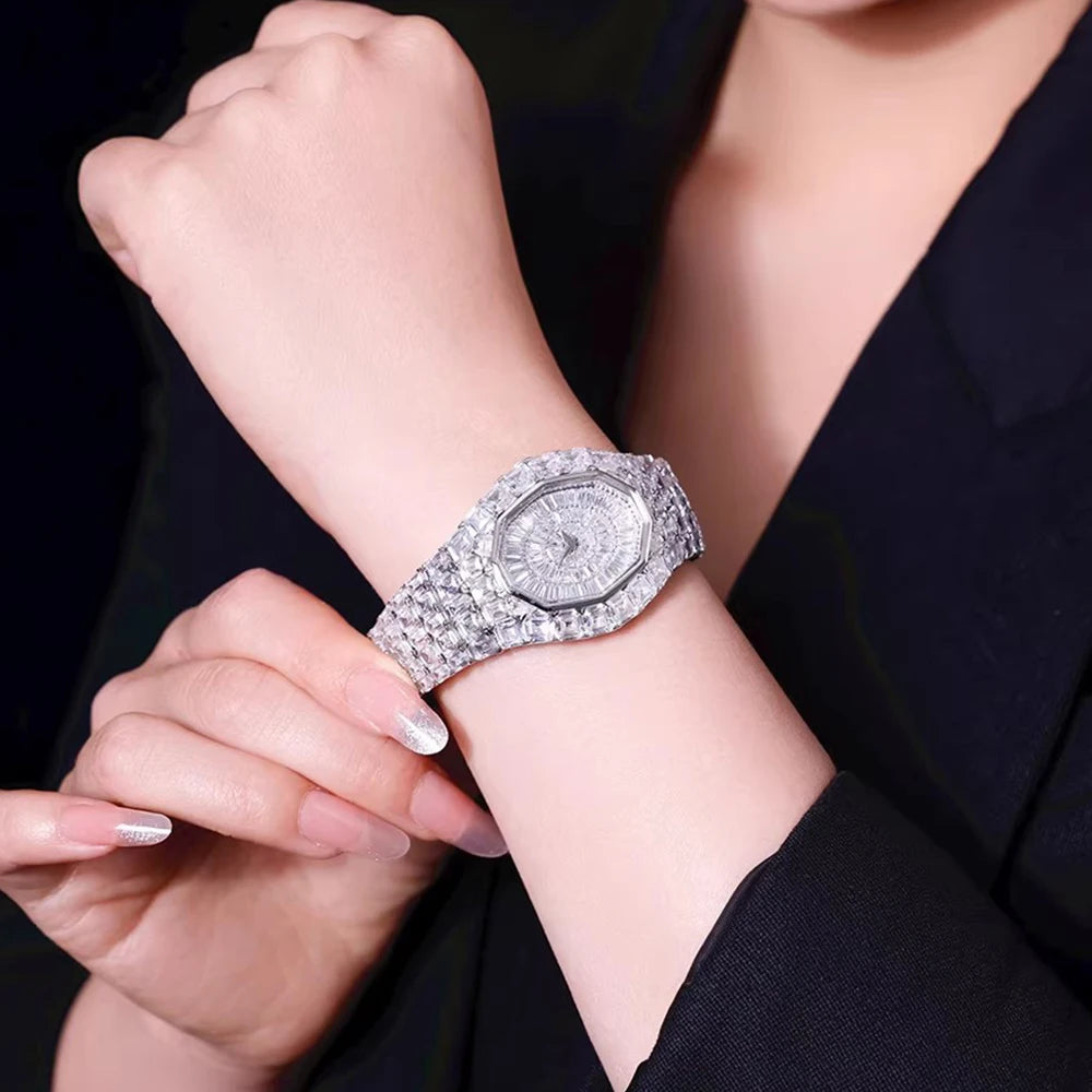 Montre Femme Saphir Taille Émeraude Argent 925 Quartz – CLEVI Paris