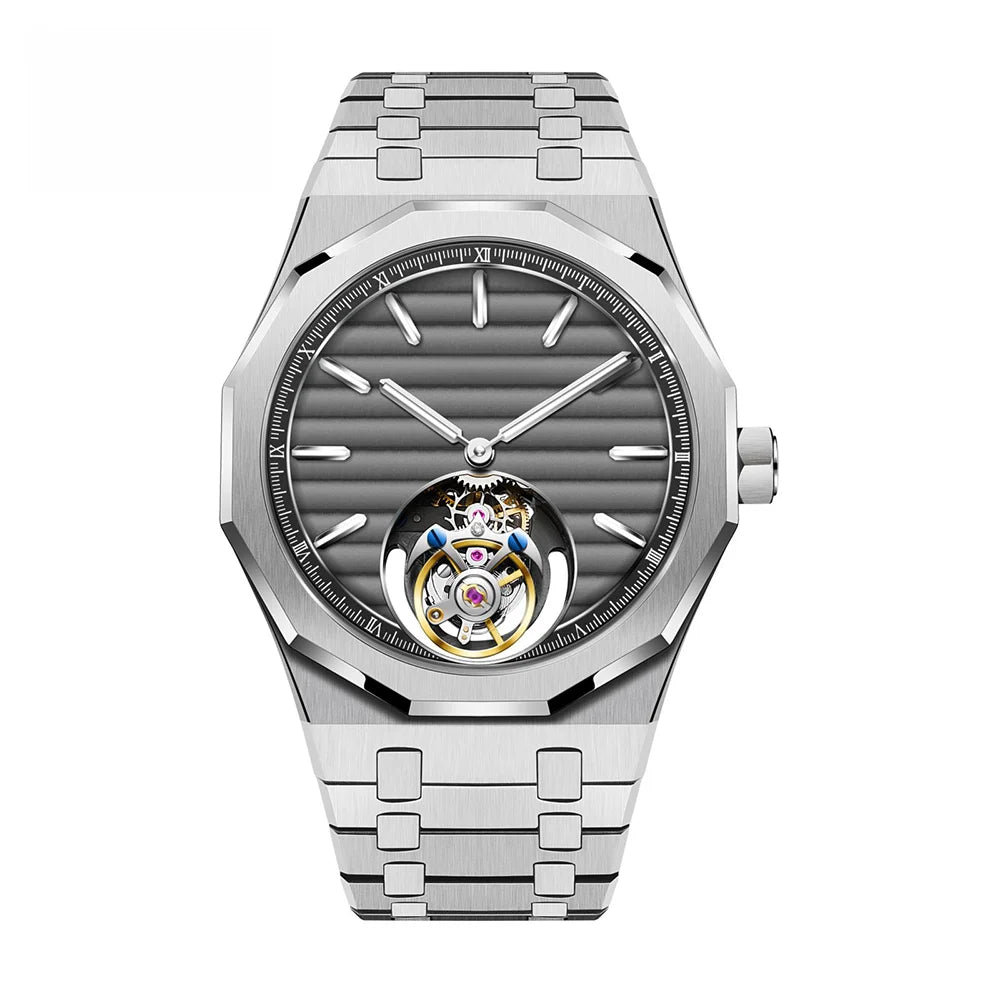 Montre Mécanique Tourbillon Volant RAYMONDOYA R8057 Squelette Saphir – CLEVI Paris