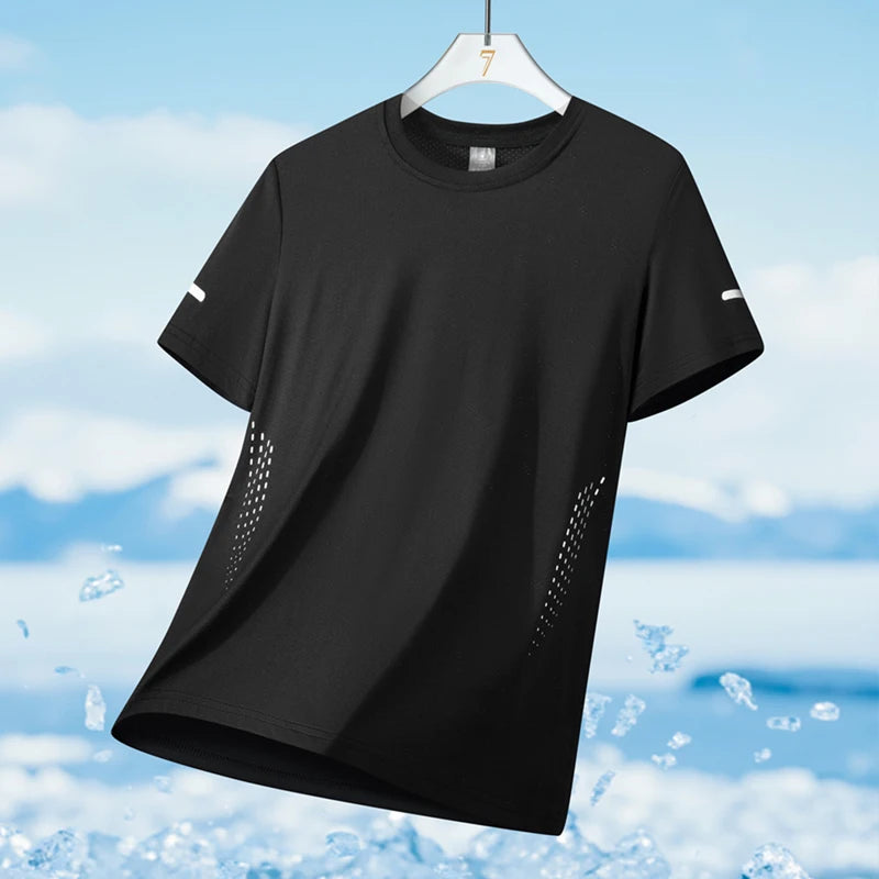 T-Shirt Running Homme Ice Silk Réfléchissant – Séchage Rapide & Respirant