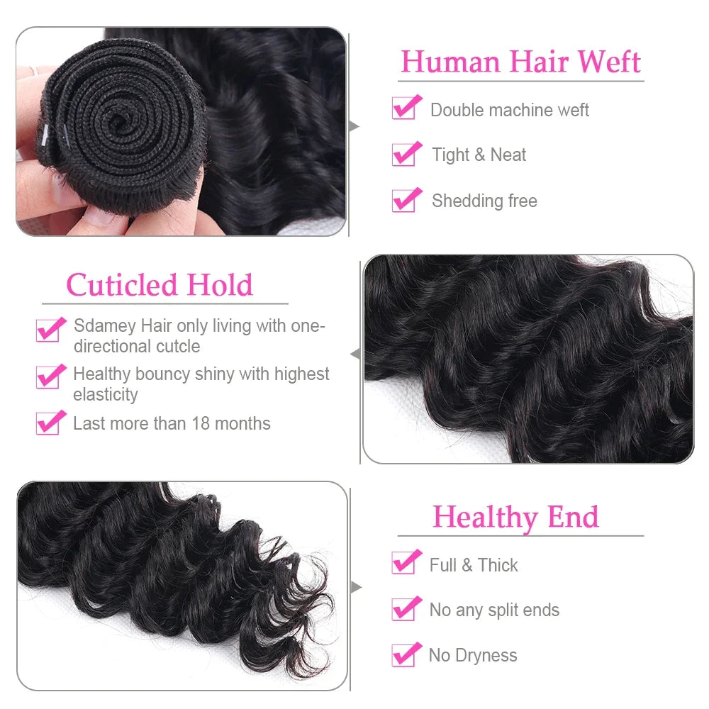 Mèches Deep Wave Remy 10–40 pouces – CLEVI Paris