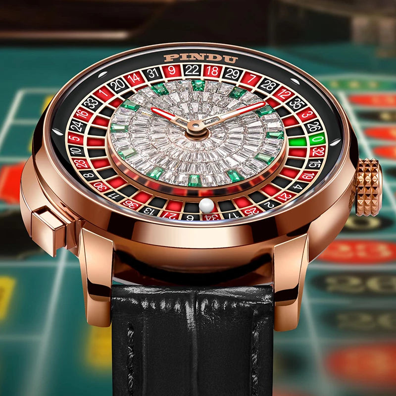 Montre Mécanique Homme PINDU NH35A – Roulette, Saphir & Diamants | Édition Limitée