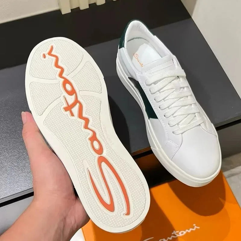 Sneakers Cuir Blanc Plateforme Unisexe – CLEVI Paris