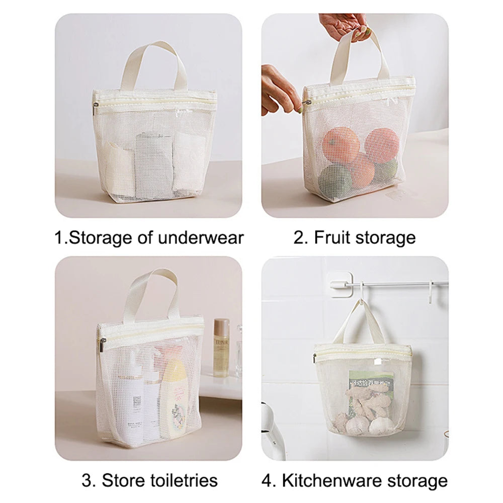 Trousse de Toilette Filet Polyester | Transparente, Respirante, Voyage Salle de Bain Fitness, 2 Coloris – CLEVI Paris