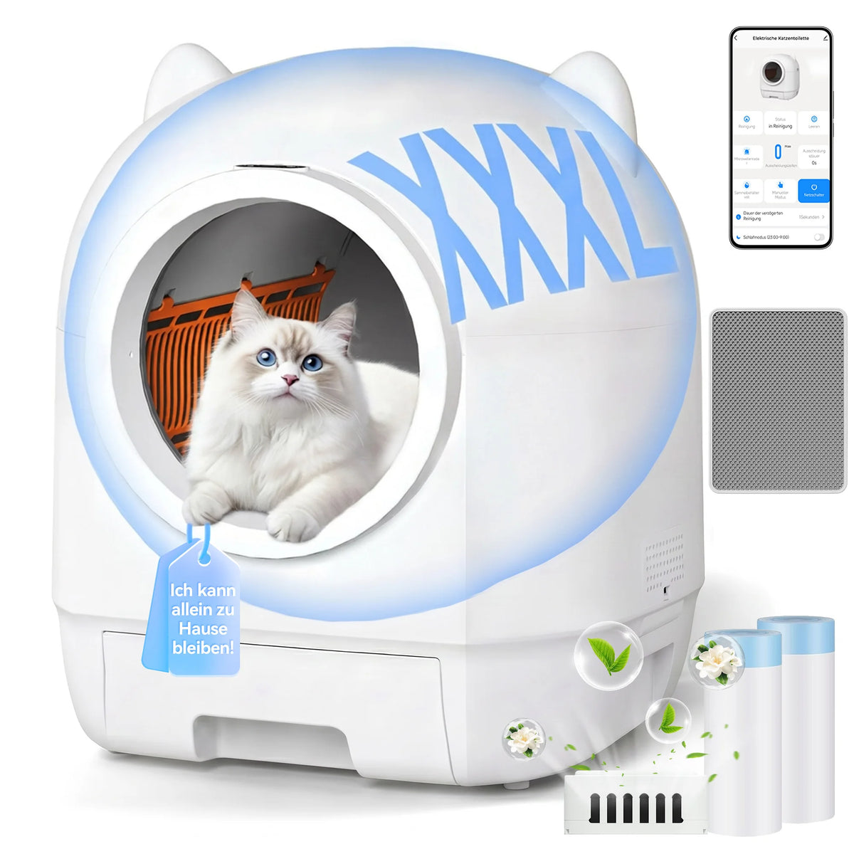 Litière autonettoyante connectée pour chat – CLEVI Paris