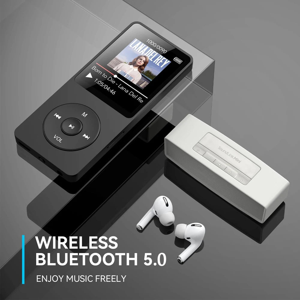 Kebidu Lecteur MP3/MP4 Bluetooth 5.0 HiFi Écran 1,8" FM TF 128Go – CLEVI Paris