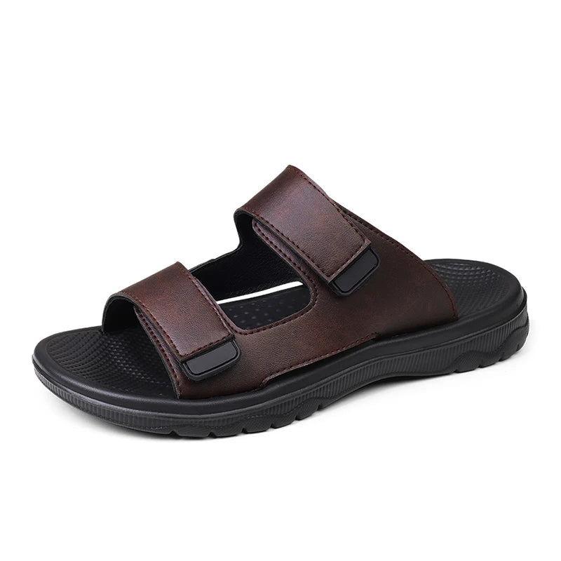Sandales Homme Cuir Respirantes Semelle Souple | Noir, Marron & Orange – CLEVI Paris