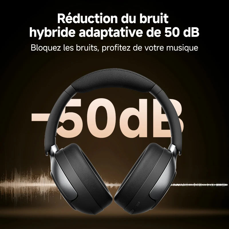 Casque QCY H3 Pro ANC -50dB Bluetooth 5.4 LDAC Hi-Res Audio Spatial 360° – CLEVI Paris