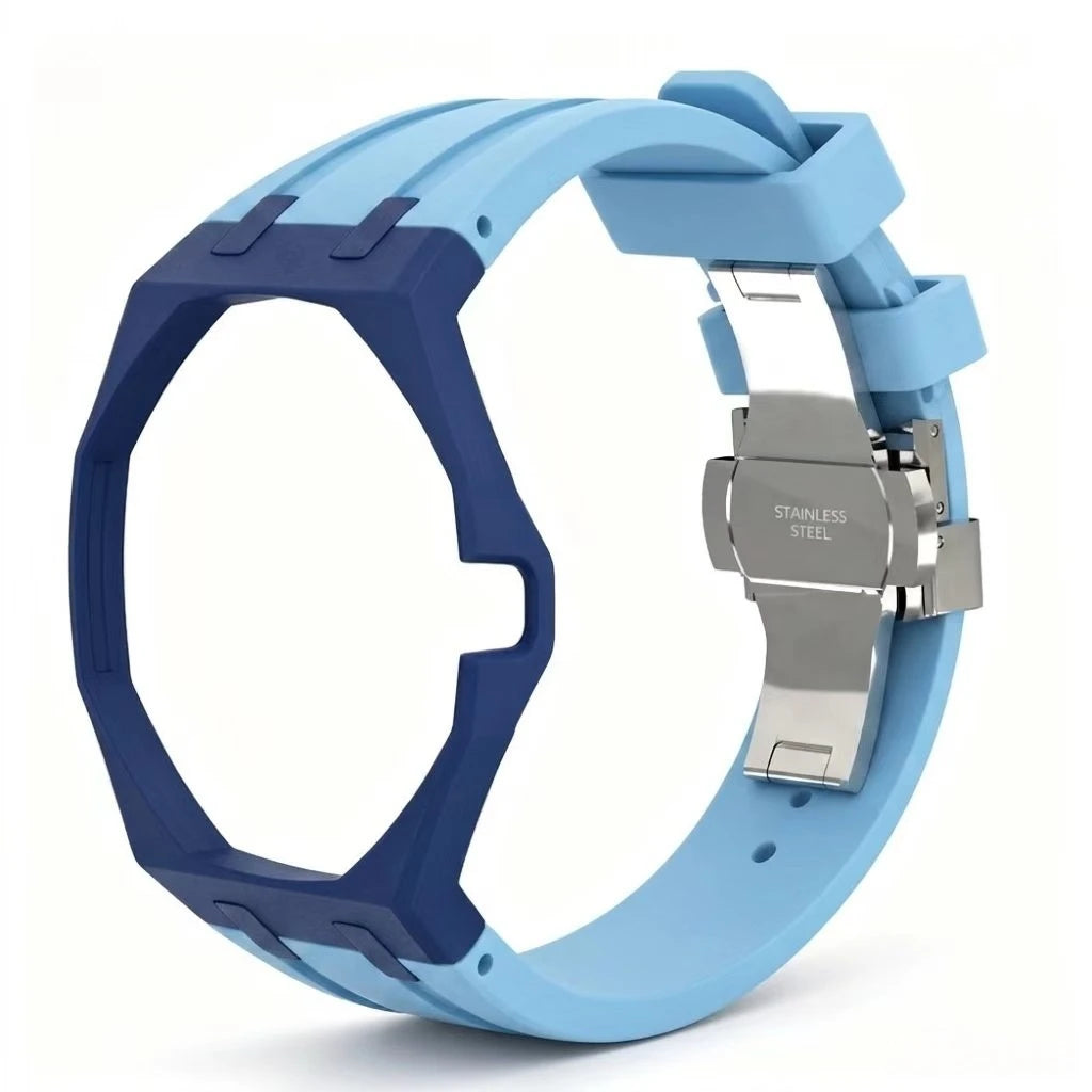 Kit Bracelet FKM + Boîtier Céramique Compatible Swatch x AP Royal Oak Boucle Déployante – CLEVI Paris